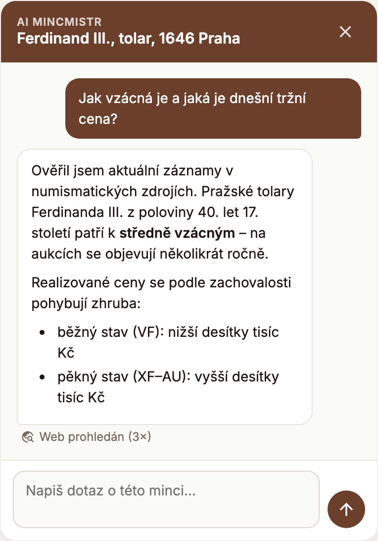 Odpověď Mincmistra opřená o ověřené numismatické zdroje